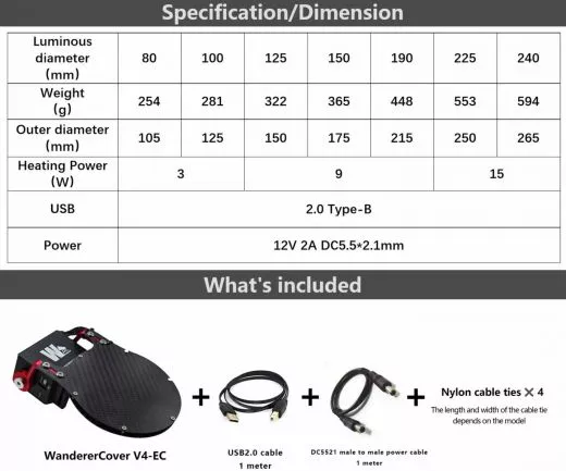 Wanderer Astro WMFP4 motorisiertes Flat Panel - 380 mm