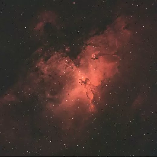 Image of the Eagle Nebula (M16) with Ha-Oiii filter and Esprit 120ED