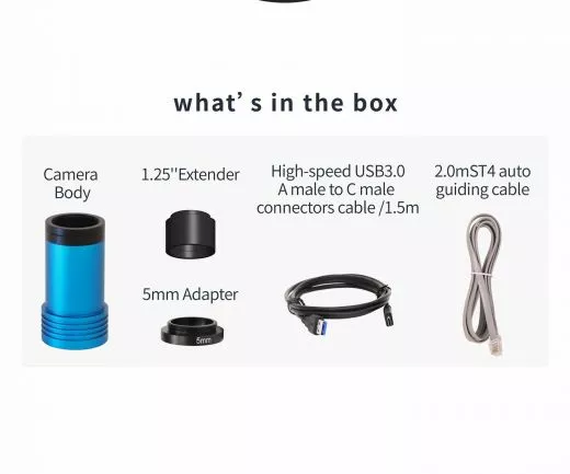 TS-Optics ToupTek GPM462C Color Camera and Autoguider USB2.0 - Chip D=6.46 mm