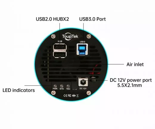 TS-Optics ToupTek Monochrom Astrokamera 492MP Sony IMX492 Sensor D=23,1 mm