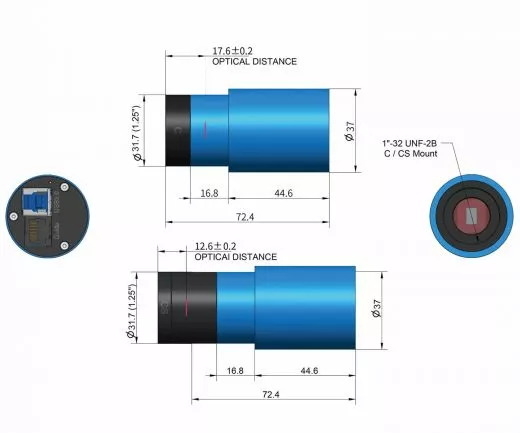 TS ToupTek Monochrome Planetary Camera with SC2210 sensor, D=8.8 mm