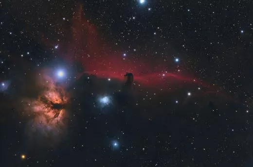 Aufnahme IC434 - Askar 103APO - L-eXtreme 3:45 h und ohne Filter