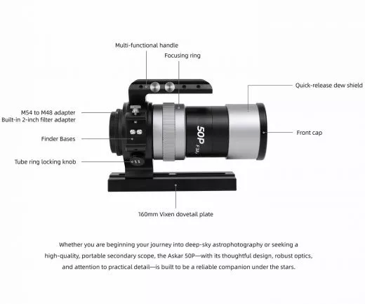 Askar 50P 50 mm f/3,8 Quadruplet APO Astrograph - Manuelles Teleobjektiv
