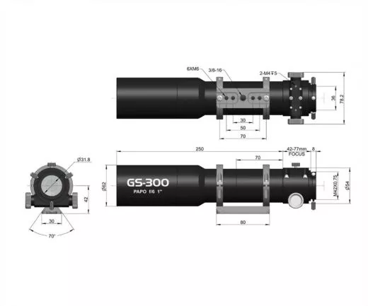 ToupTek 50/300 mm f/6 Flatfield Apo mit RAP Auszug - Astrofotografie und Guiding