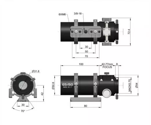 ToupTek 30/150 mm f/5 Flatfield Apo mit RAP Auszug - Astrofotografie und Guiding