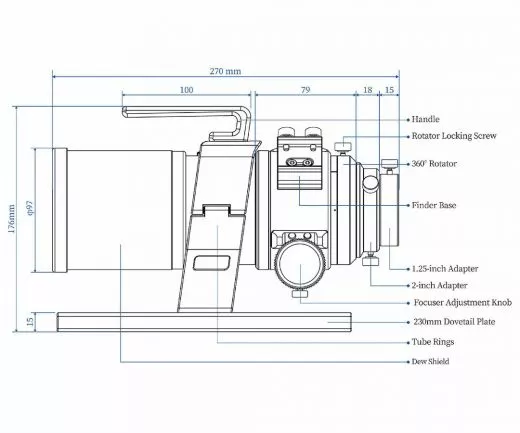 Nakoh 60GT 60/360 mm Triplet Apo für Astrofotografie und Beobachtung