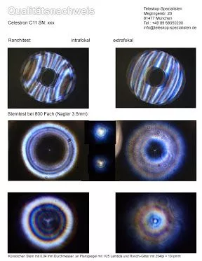 Sterntest und Ronchi fr ein Celestron C11.
