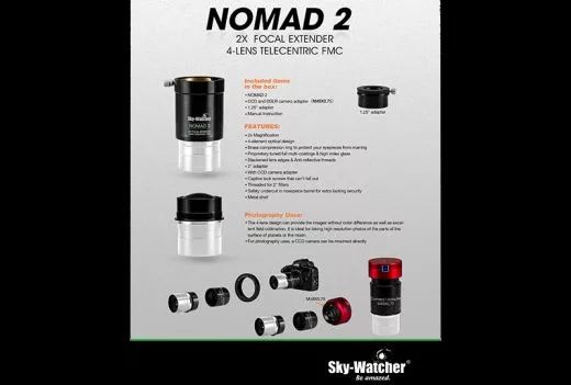 SkyWatcher Nomad-2 Barlow 2x 2" Premium 2-fach Barlow 4-linsige Telezentric