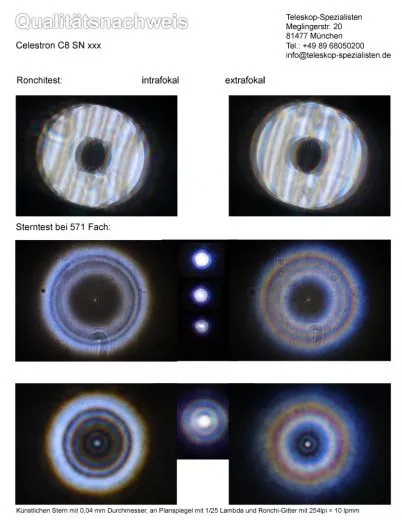 Sterntest und Ronchi fr ein Celestron C8