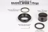 Baader Wide-T-Ring Canon R (fr Canon R Bajonett) mit D52i auf T2 und S52 EOS R und RP Kamera Adapter