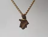 Meteorit Sericho, Stein-Eisen, 750/- Gold.