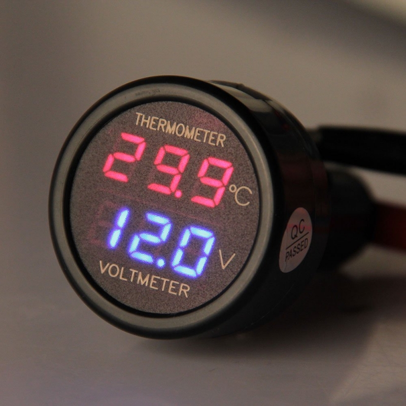 Auto-LED Zigarettenanzünder Spannungsanzeige Spannungsmesser Thermometer DCYE 