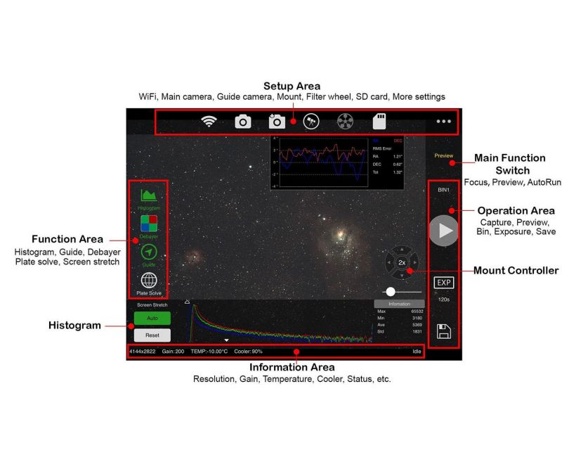 ZWO ASIAIR + ASI120MM Mini + 30mm Guide Telescope Autog