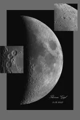 Halbmond vom 08.12.2013 mit SkyWatcher Maksutov 127mm 1500m fotografiert: