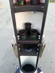 Everything in its place: Illuminated eyepiece tray in tripod column