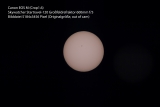 Hier sieht man den Abbildungsmaßstab der Sonne / Mond mit verschiedenen Teleskope und Chip-Größen