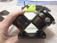 We check zenith mirrors on a reference telescope that is perfectly adjusted.