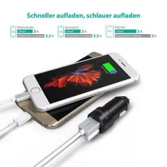 Mini USB Ladegert 2-Port 24W 5V / 4.8A USB fr Kfz-Buchse