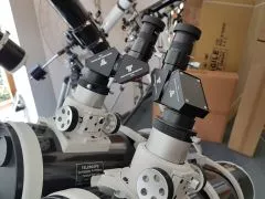 Our new prototype of a double telescope (binocular) with two Newtons. A double Newton.