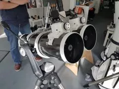 Our new prototype of a double telescope (binocular) with two Newtons. A double Newton.