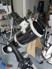 Our new prototype of a double telescope (binocular) with two Newtons. A double Newton.
