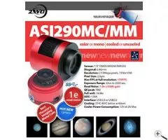 ZWO Optical ASI290MM Black and White Astro Camera USB3.0 - 2.1 MP CMOS