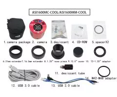 ZWO Farb-CMOS-Kamera ASI 1600MC-Cool 21,9mm Chip gekhlt
