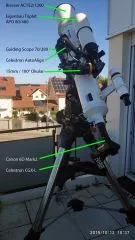 Beispiel einer Balkonsternwarte mit Celestron CGX-L und Anbauten