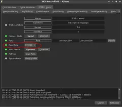 Informationen zu dem USB-Port direkt an der SkyWatcher EQ6-R Montierung ohne Handcontroller mit Kstars / Indi