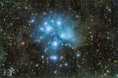 M45 Plejaden mit TS Photoline 80mm f/6 TLAPO804 und 2” 0,79 Reducer /Korrektor TSRed279 mit zu kurzem Abstand