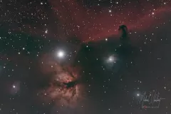 Pferdekopf / Flammennebel und Plejaden M45 mit SkyWatcher Esprit 120