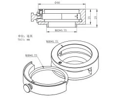 ZWO Filterschublade V1 fr 2 Filter T2 / M48 Gewinde - Lnge 21mm