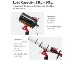 ZWO AM5 Harmonic Equatorial Mount - GoTo mit Carbon Stativ - Reisemontierung