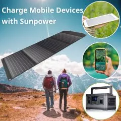 BRESSER Mobiles Solar-Ladegert 120 Watt mit USB- u. DC-Anschluss fr z.B. Mobile Power Station Stromspeicher Akku
