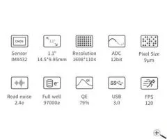ZWO ASI432MM Mono USB3.0 Astro Camera - Sensor D=17.6 mm, 9.0 m Pixel Size
