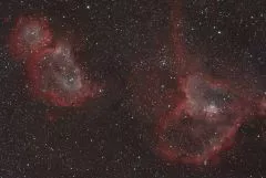 M42 und IC 1805/1848 mit Askar FRA300, Omegon VeTec 571c, Celestron AVX und Skywatcher EQ6R Pro