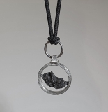 Meteorite Sikhote-Alin, iron-nickel, 925/- silver.