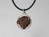 Meteorite Errachidia, stone-iron, 925/- silver