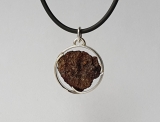 Meteorit Errachidia, Stein-Eisen, 925/- Silber
