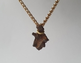 Meteorit Sericho, Stein-Eisen, 750/- Gold. ﻿