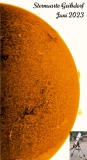 Sonne mit LUNT LS130MT B3400 mit ZWO ASI178mm auf CQ350 Montierung