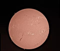 Sun mosaic from 2 images with Coronado SolarMaxx III