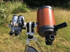 Binoculars and Celestron C8 on Skywatcher AZ-GtiX mount