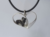 Meteorit Sikhote-Alin, Eisen-Nickel, 925/- Silber  -   Herz