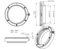 ZWO Canon EOS lens adapter to M54x0.75 e.g. for 2 filter wheels