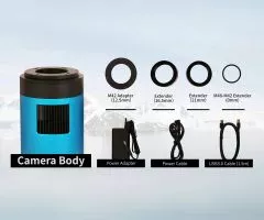 TS-Optics ToupTek monochrome astro camera 585MP, sensor D=12.78 mm - 1.25 filter wheel and 7 filters