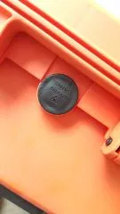 Gebraucht: Hartschalenkoffer mit Wrfelschaum (benutzt), Trolley, orange Innenmae 50x30x15cm