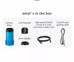 TS-Optics ToupTek Mono USB3.0 Planetenkamera und Autoguider - Sony IMX662 D=6,45 mm