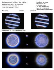 Sterntest und Ronchi fr einen TSApo102S TS PHOTOLINE 102/700mm FPL53 Triplet APO - 3 Crayford.